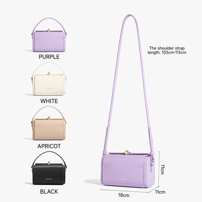 Mossdoom Tas Wanita Bexley Bag Tas Kotak Elegan Tas Selempang Desain Kunci Warna Solid