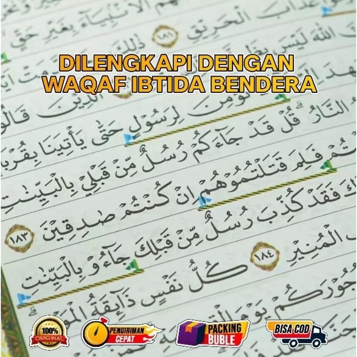 

Alquran Mutaqqin Ukuran A4 Besar Waqah Ibtida Bendera Quran