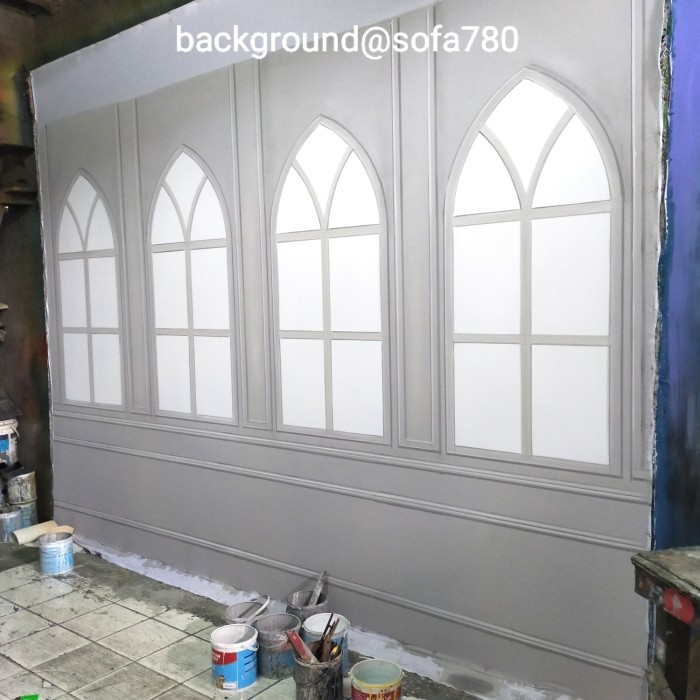 TERBARU background studio foto jendela abu2 UK 3x5m
