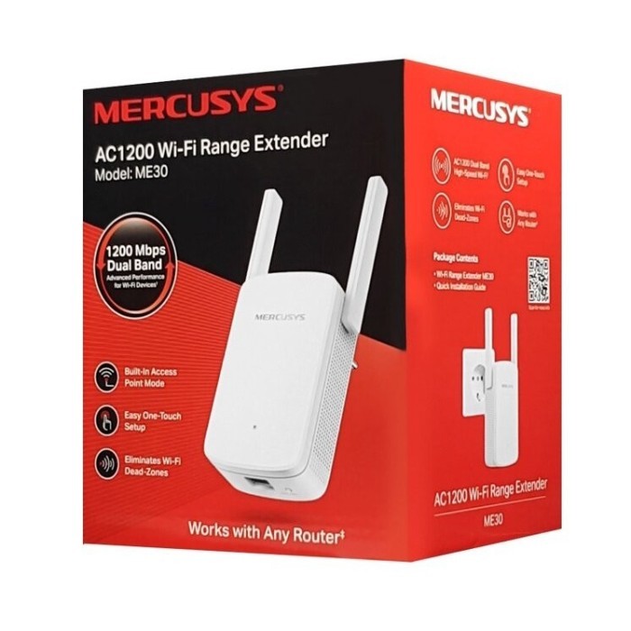 MERCUSYS ME30 ME 30 AC 1200 AC1200 WI-FI RANGE EXTENDER PENGUAT WIFI