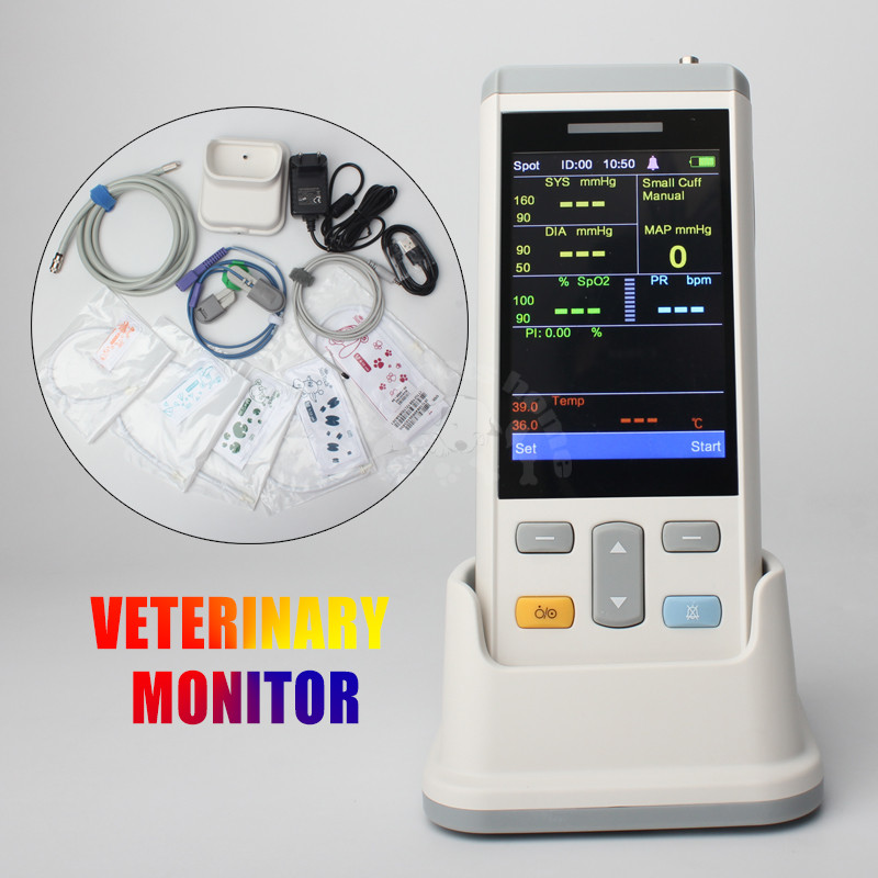SMOON Animal Dog Cat Monitor Sphygmometer Handheld NIBP SPO2 TEMP Function Patient Monitor Veterinar