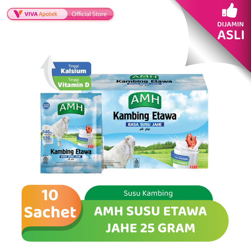 

AMH Susu Etawa Jahe Susu Kambing Etawa 25 Gram (10 Sachet)