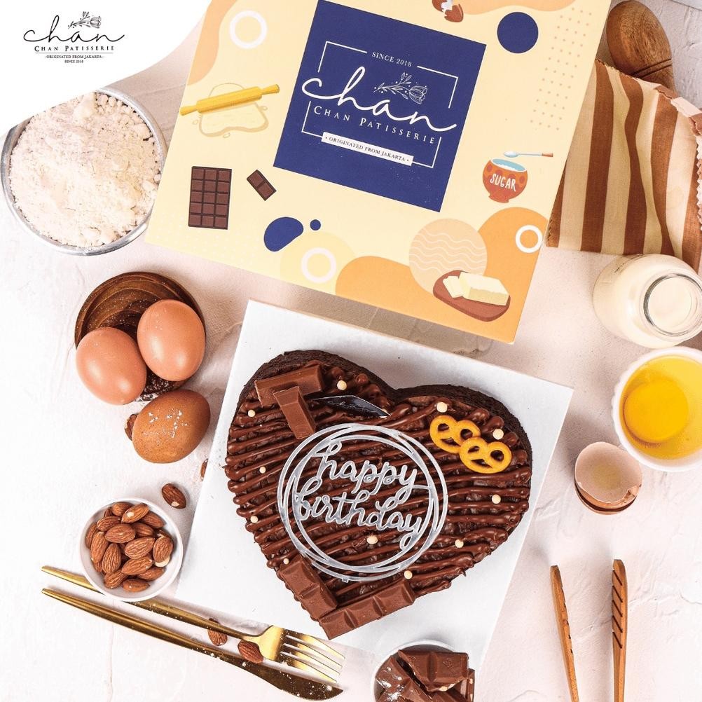 

BISA COD Brownies Hati Valentine / Kado Valentine Gift / Nutella Birthday Brownies Chan Patisserie | Size 20cm PJ24