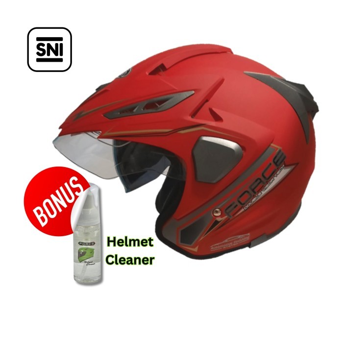Helm Motor SNI Original Dewasa Double Visor Force Smart Lock