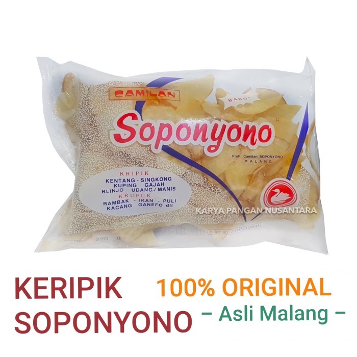 

TERLENGKAP Keripik Singkong Soponyono Original/ Kripik Singkong Soponyono Malang