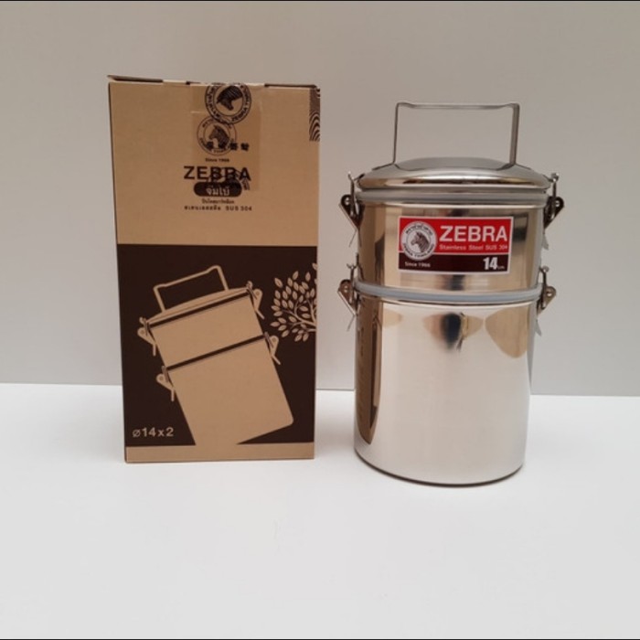 Rantang ZEBRA Stainless Steel 14cm SMART LOCK JUMBO Susun 2 150255
