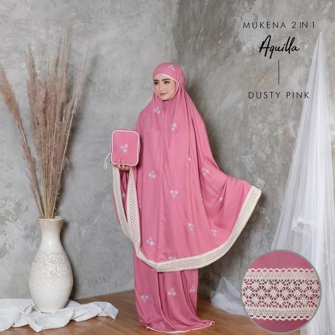 Miliki Mukena Bali Tasik - Mukena Dewasa Rayon 2 In 1 Aquila