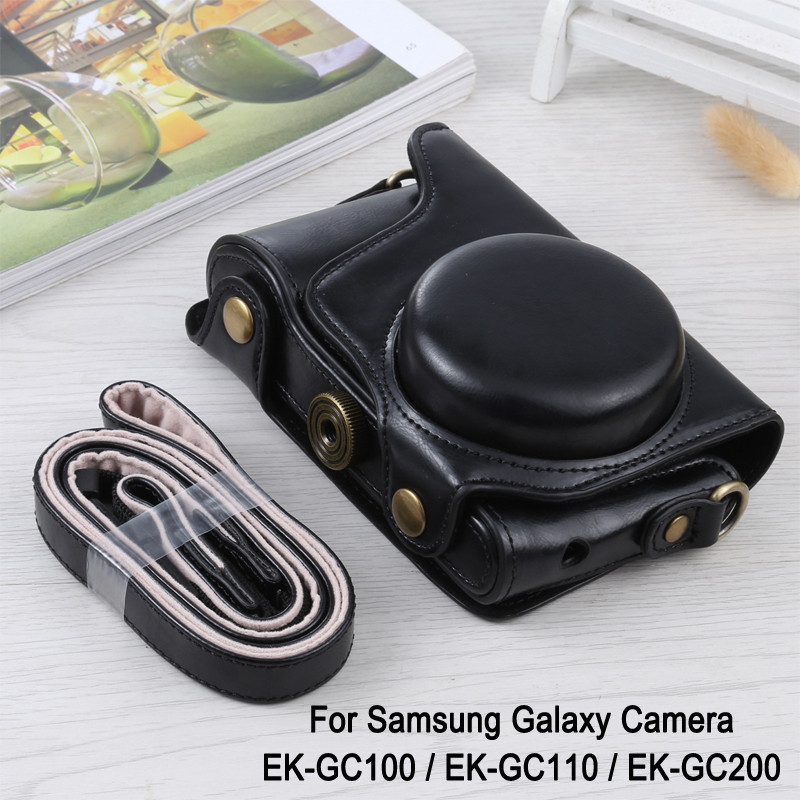 RIJO Full Body Camera Bag For Samsung Galaxy Camera EK-GC100 / EK-GC110 / EK-GC200 PU Leather Protec