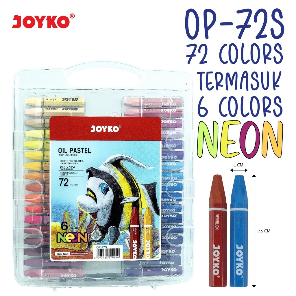 

Joyko Crayon Oil Pastel 72 Colours / Krayon Minyak Joyko 72 Warna Anak OP-72S RAJA BIG BOX
