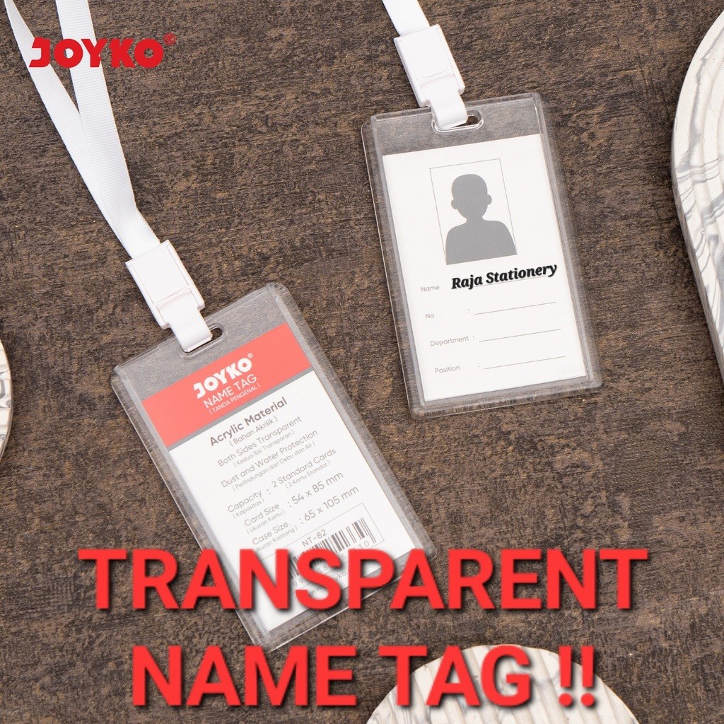 

Joyko ID Card Holder Name Tag TRANSPARENT / Tanda Pengenal Nama Clear BENING TRANSPARAN NT-82 RAJA BIG BOX