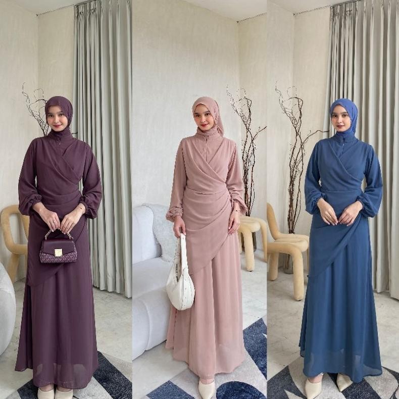 Erina Dress Ceruti Ootd Hijab Simple Seragam Bridesmaid