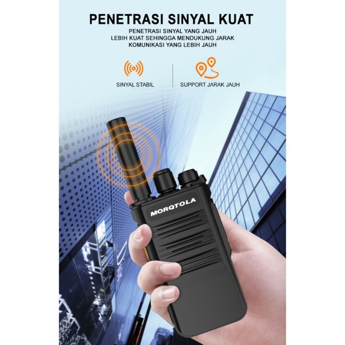 HT Jarak Jauh MORQTOLA R18 Walkie Talkie Handy Talkie 2200 mAh Tahan Air Tahan Debu