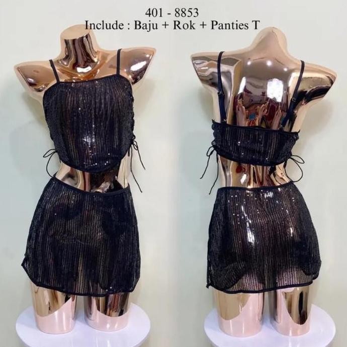 

Lp401 Sexy Lingerie Dress Glitter Gown Malam Gliter Original