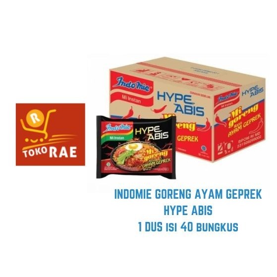 

PROMO MIE / PASTA / Indomie Goreng rasa Ayam Geprek HYPE ABIS - isi 40 bungkus NON COD