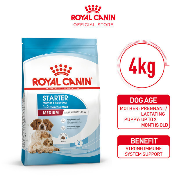 Royal Canin Medium Starter Mother & Babydog (4kg) Dry Makanan Induk & Bayi Anjing - Size Health Nutr