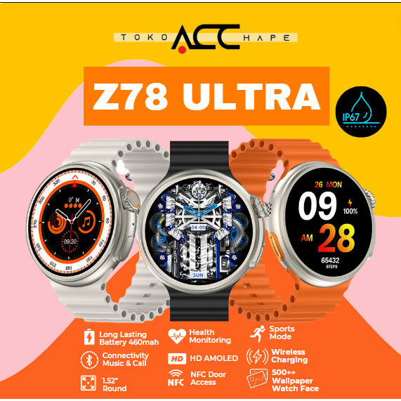 SMARTWATCH Z78 ULTRA AMOLED & NFC Support Android & iOS