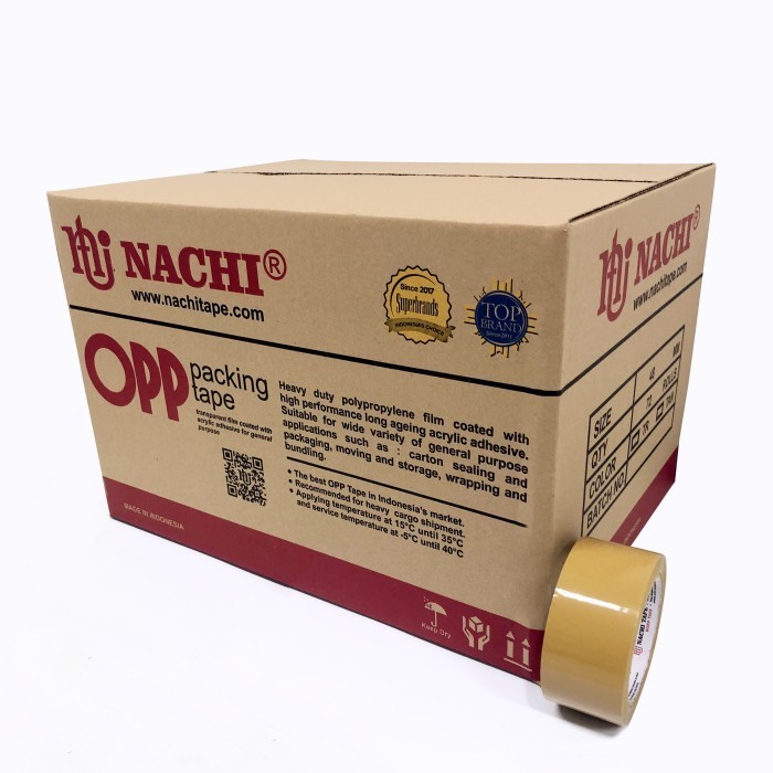 

(DUS) NACHI RED OPP PACKING TAPE LAKBAN TRANSPARAN 48 MM X 90 YARD
