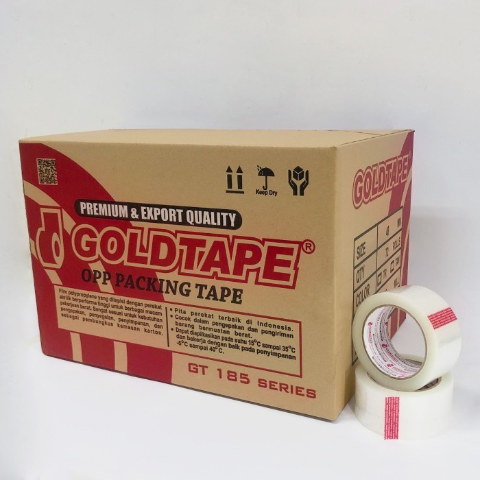 

NACHI GOLD TAPE RED LAKBAN TRANSPARAN 48 MM X 90 YARD 1 BOX