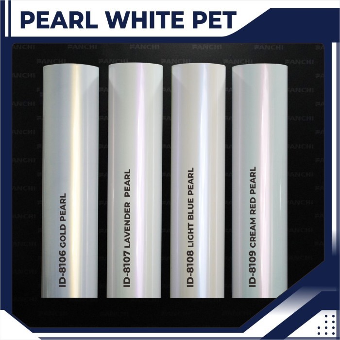 

152CM STICKER FANCHI ID-8106 GLOSSY WHITE PEARL GOLD PET PUTIH LEMBAYUNG GOLD 152CM PERMETER
