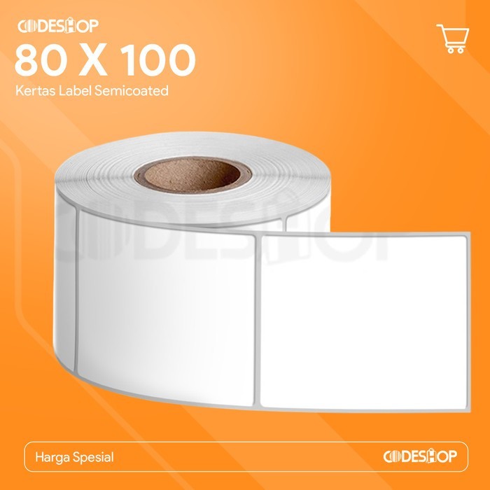 

Sale Codeshop Label Semicoated 80X100 Mm 1 Line 1000 Stiker Printer Barcode