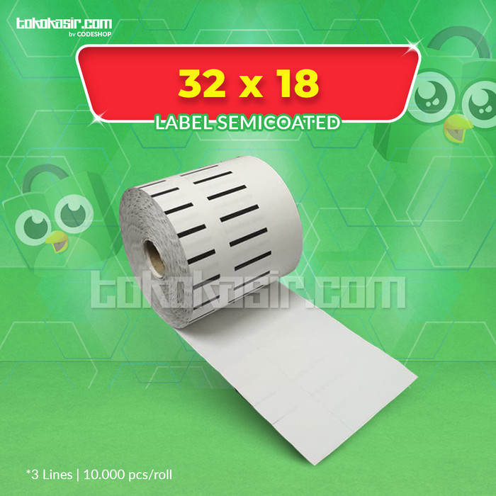 

Sale Label Barcode 32 X 18 (3 Line ) Kertas Stiker Semicoated 32X18