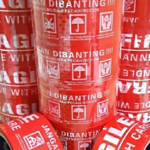 

OPP LAKBAN TAPE SOLASI ISOLASI FRAGILE MERAH 2 INCH SEDUS 1 DUS KARTON
