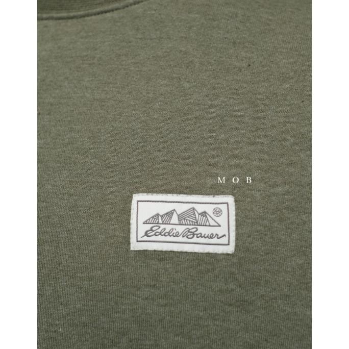 Sale Sweatshirt Eddie Bauer Basic Fleece Olive Misty Original