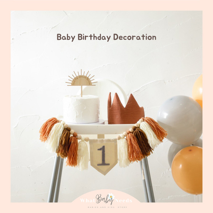 Baby Birthday Decoration Set / Dekorasi Ulang Tahun Anak Bayi +Mahkota
