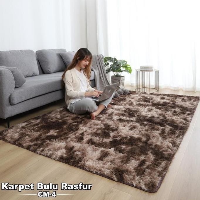 Gudang DTG COD Karpet Bulu Rasfur Bulu Lembut Dan Nyaman Karpet Bulu Lantai Anti Slip Karpet Murah T