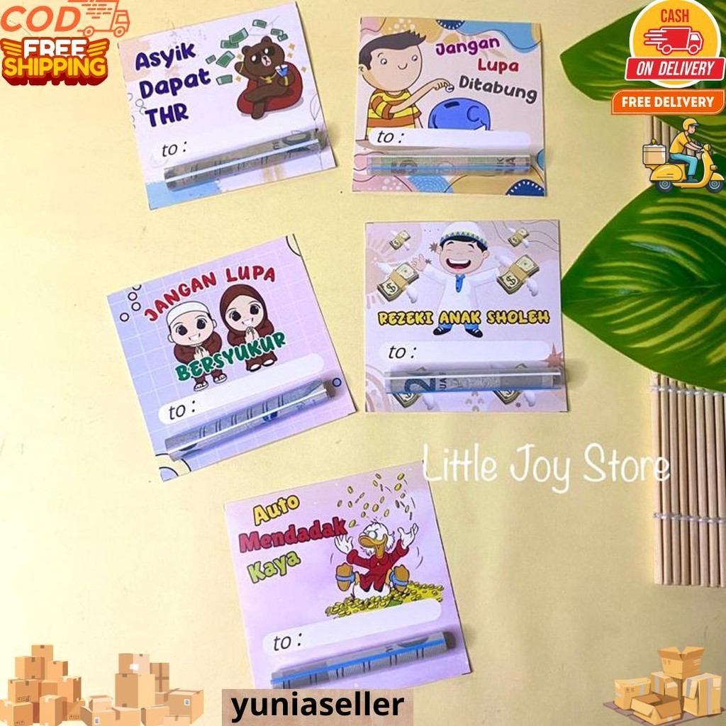 

(10 Pcs) Amplop Lebaran Viral (Amplop Sedotan + Tali + Plastik + Hantag) / Amplop Mini Gift Lebaran Isi 10Pcs Bisa Diisi Coklat Atau Permen D Promo 3.3