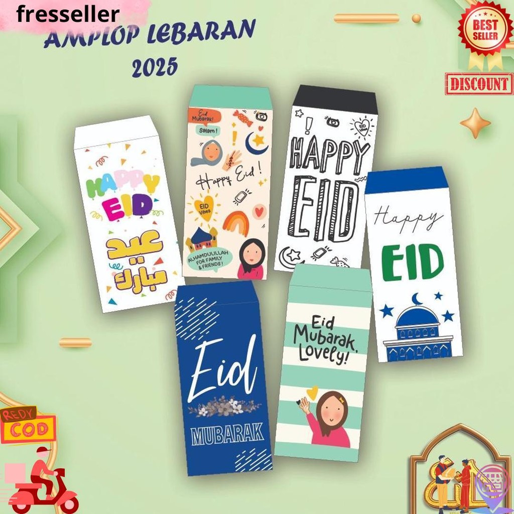 

(10 Pcs) Amplop Lebaran/Eid Mubarak/Ramadan Kareem/Idul Fitri/Amplop Angpao/Amplop Lebaran D Terlaris