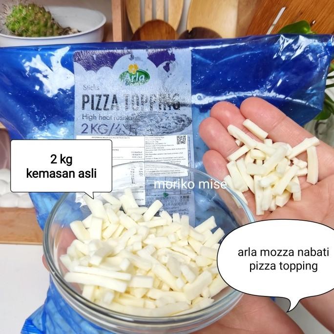 

SIAP KIRIM 2 KG ARLA PIZZA TOPPING KEJU MOZZARELLA CHEESE STICK MOZZA TABUR SHRED