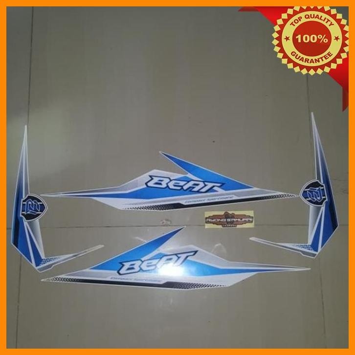 [AMC] STRIPING BEAT ECO 2019 PUTIH FULL (BIRU) ORI