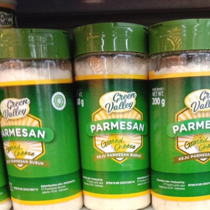 

SIAP KIRIM GREEN VALLEY PARMESAN CHEESE GRATED 200 GR/NEW ITEM EXPIRED 12/25 KEJU BAKING
