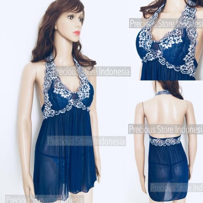 

Lingerie Seksi Lingeri Sexy Brukat Biru 1037 High Quality Hot Original