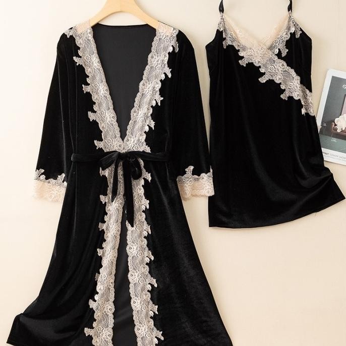 

Kimono Bludru Set -Baju Tidur Wanita-Daster-Lingerie 12C Original