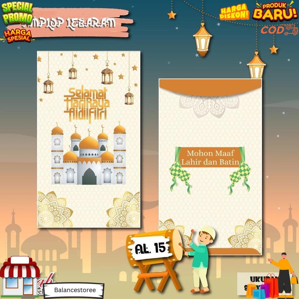 

Amplop Lebaran Falah Kode Al 15 Isi 50 Pcs / Muat Selembaran Uang Tanpa Dilipat / Amplop Cantik / Amplop Lucu / Amplop Lebaran Bisa Ecer D Promo Puncak