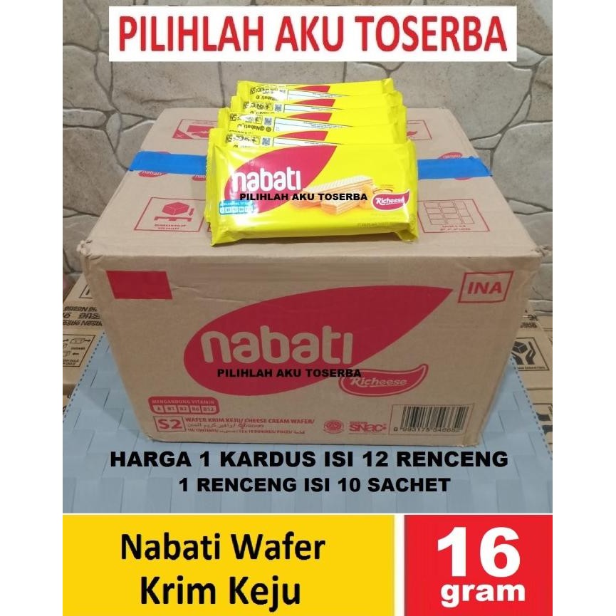 

SIAP KIRIM RICHEESE NABATI WAFER KEJU 16 GR - (HARGA 1 DUS ISI 12 RENCENG)