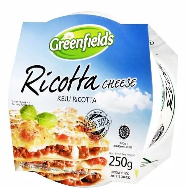 

SIAP KIRIM GREENFIELDS RICOTTA CHEESE - KEJU RIKOTA SIAP PAKAI - 250 GRAM