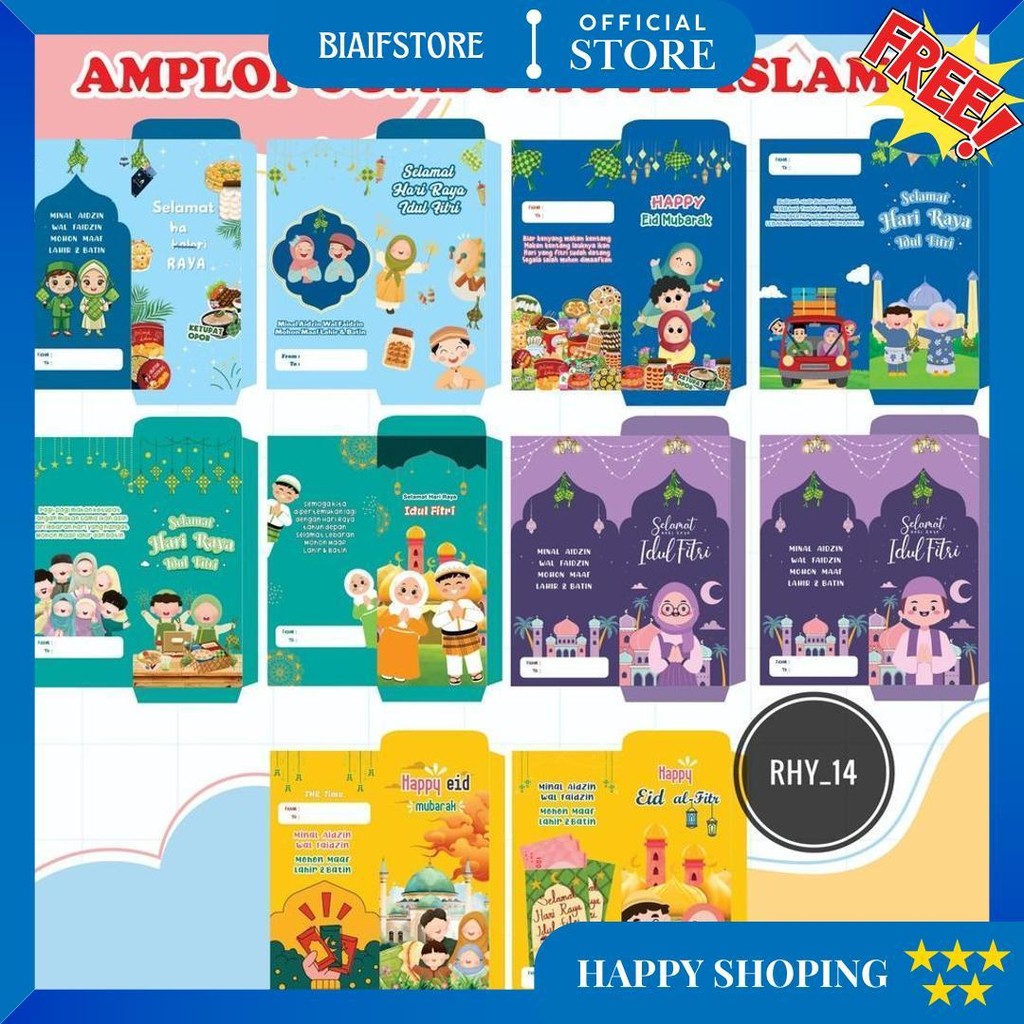 

Paket 50 Pcs Amplop Lebaran 2025 | Amplop Motif Snack D Sale