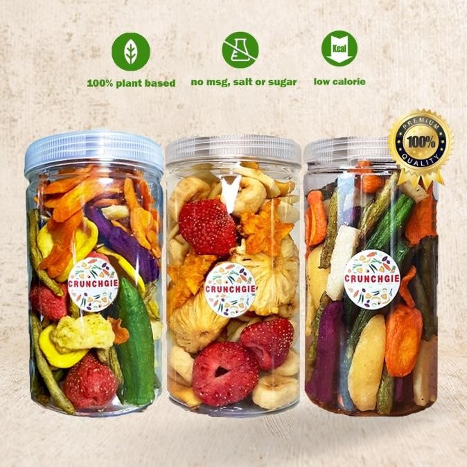 

Murah 3Pcs 1000Ml Crunchgie Keripik Sayur Buah Mix Keripik Sayur