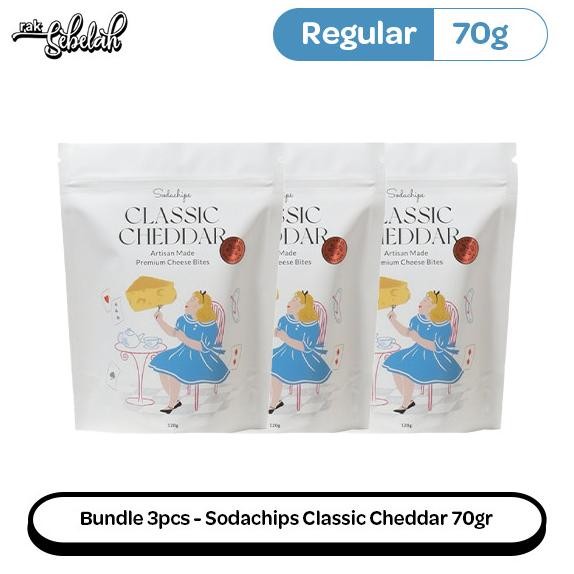 

Grosir Bundle 3Pcs Sodachips Classic Cheddar Cheese Bites Snack 70Gr - Low Calorie Snack Keju | Healthy | No Msg | No Preservatives | Gluten Free | Vegan