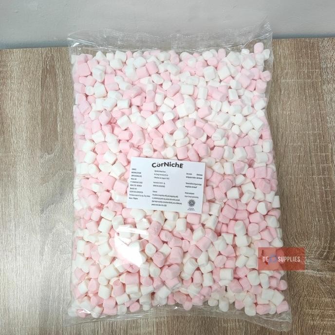 

Promo Corniche Marshmallow Mini Pink White 1Kg - Marshmellow Marsmellow