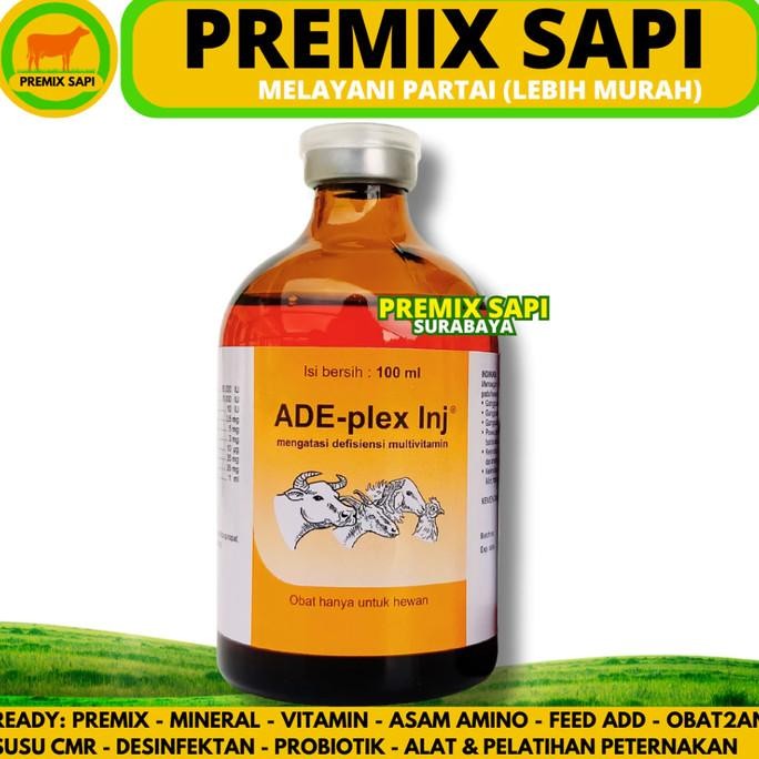 ADE PLEX INJ 50ml dan 100ml inj -Vitamin ADE Ternak SAPI KAMBING DOMBA