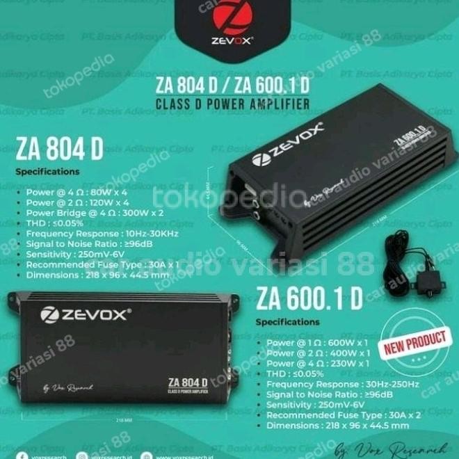 Sale Power Amplifier Zevox Za600.1D Za 600.1 D Monoblock By Vox Research