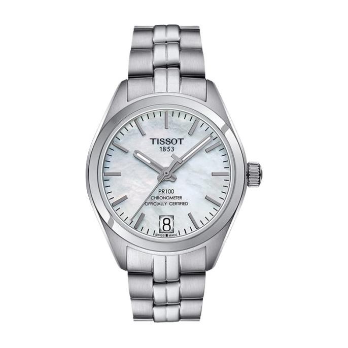 Promo Tissot Pr100 Chronometer T101.208.11.111.00 Mother Of Pearl Dial Stai