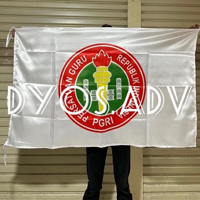 Super Sale, Bendera Pgri Bahan Satin Sablon Bendera Pgri 90X135