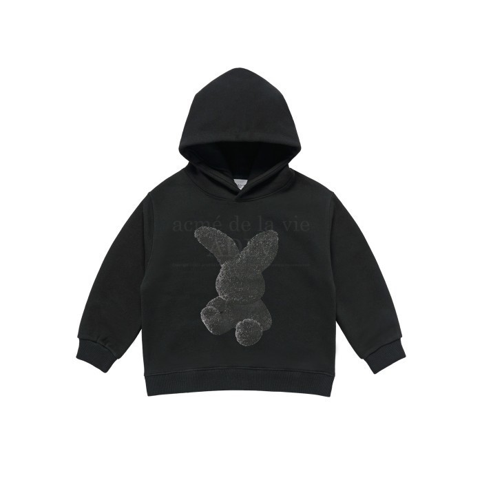 Kids ADLV Fuzzy Rabbit Hoodie Black