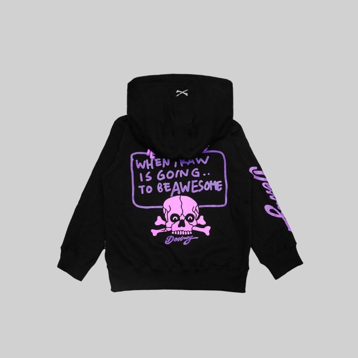 RAWTYPE RIOT Hoodie Zip Skull Kids - Black