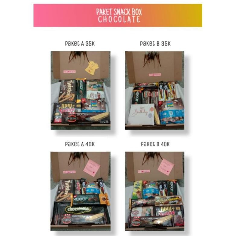 

SPECIAL Hampers Snack Box Ulang Tahun / wisuda / anniversary/ PAKET COKLAT rwet-23